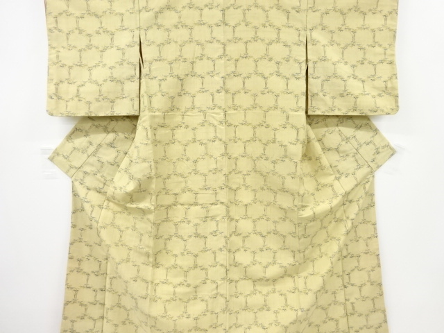 JAPANESE KIMONO / ANTIQUE KIMONO / SILK / MAWATA TSUMUGI / WOVEN BAMBOO
